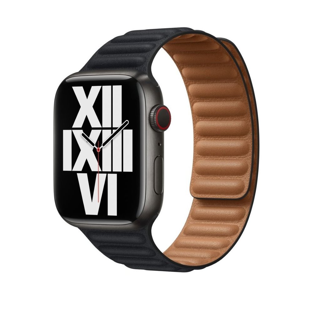 Midnight Leather LInk apple watch band  45mm